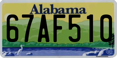 AL license plate 67AF510