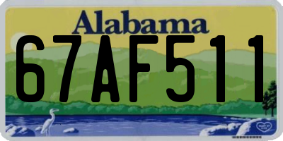 AL license plate 67AF511
