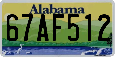 AL license plate 67AF512