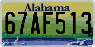 AL license plate 67AF513