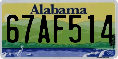 AL license plate 67AF514