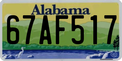 AL license plate 67AF517