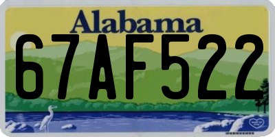 AL license plate 67AF522