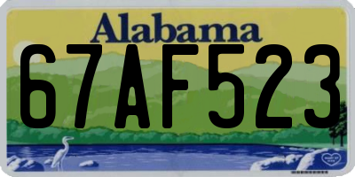 AL license plate 67AF523