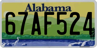 AL license plate 67AF524