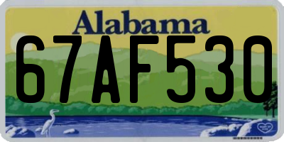 AL license plate 67AF530