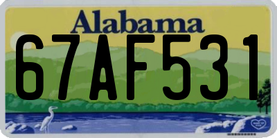 AL license plate 67AF531