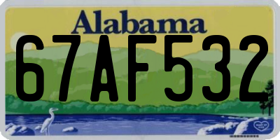 AL license plate 67AF532