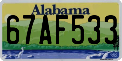 AL license plate 67AF533