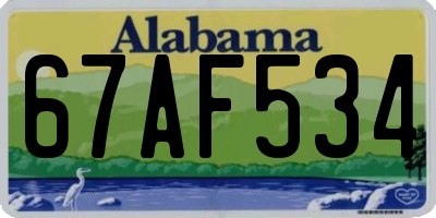 AL license plate 67AF534