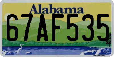 AL license plate 67AF535