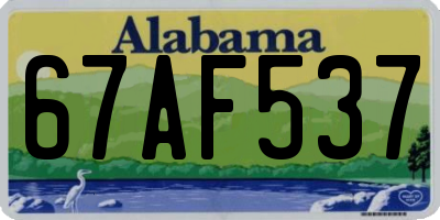 AL license plate 67AF537