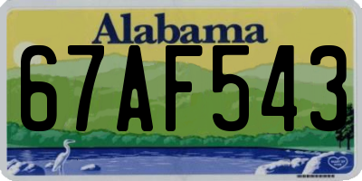 AL license plate 67AF543