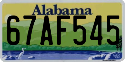 AL license plate 67AF545
