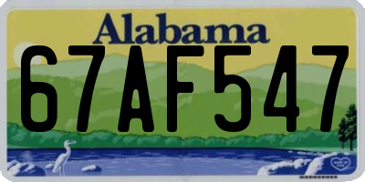 AL license plate 67AF547
