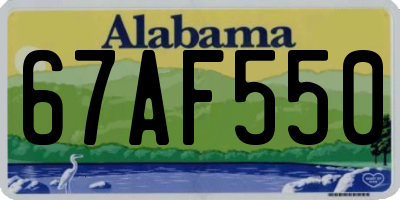 AL license plate 67AF550