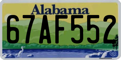 AL license plate 67AF552