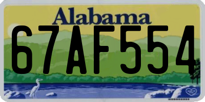 AL license plate 67AF554