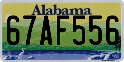 AL license plate 67AF556
