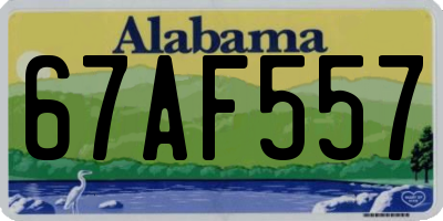 AL license plate 67AF557