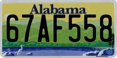 AL license plate 67AF558