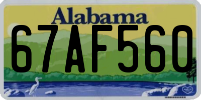 AL license plate 67AF560