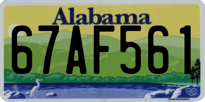 AL license plate 67AF561