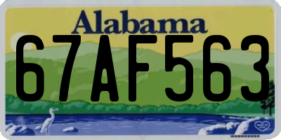 AL license plate 67AF563