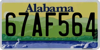 AL license plate 67AF564