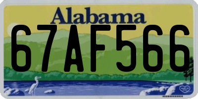 AL license plate 67AF566