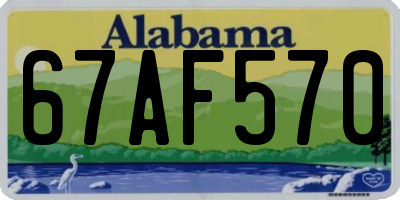 AL license plate 67AF570