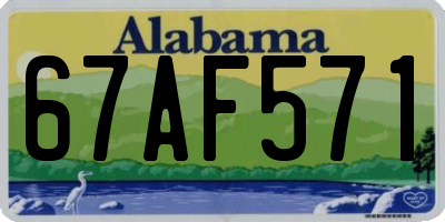 AL license plate 67AF571