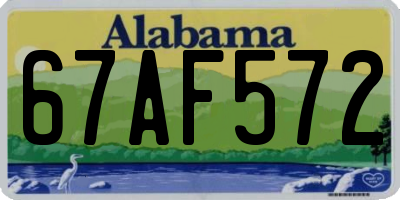 AL license plate 67AF572