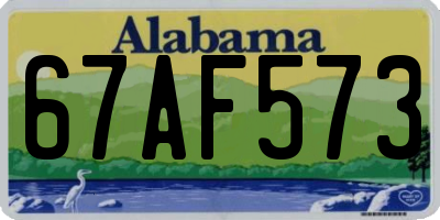 AL license plate 67AF573