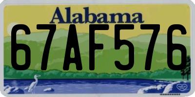 AL license plate 67AF576