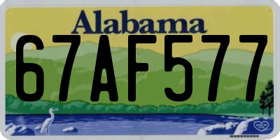 AL license plate 67AF577