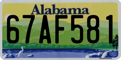 AL license plate 67AF581