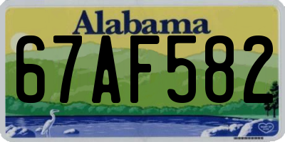 AL license plate 67AF582