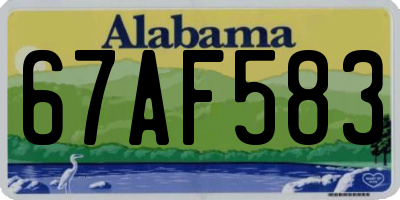 AL license plate 67AF583