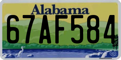 AL license plate 67AF584