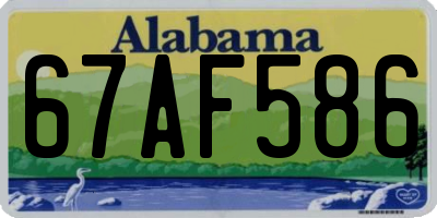 AL license plate 67AF586