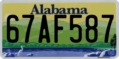 AL license plate 67AF587