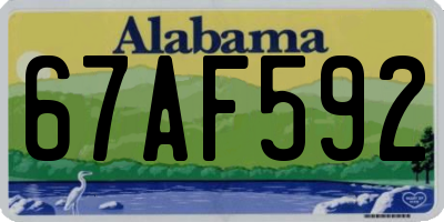 AL license plate 67AF592