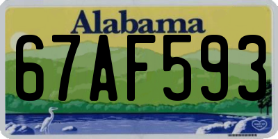 AL license plate 67AF593