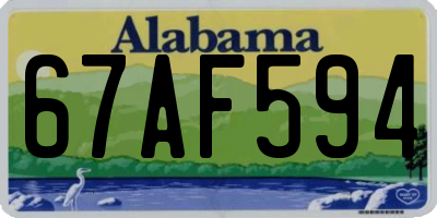 AL license plate 67AF594