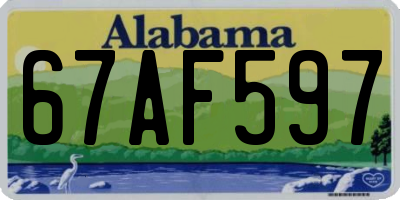 AL license plate 67AF597