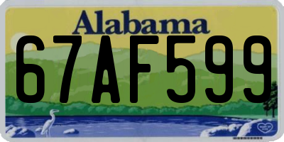 AL license plate 67AF599