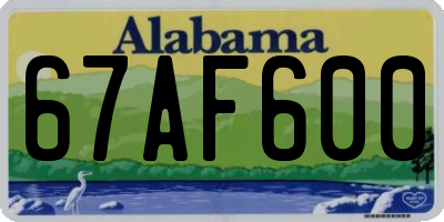 AL license plate 67AF600