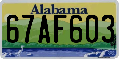 AL license plate 67AF603