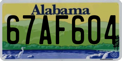 AL license plate 67AF604